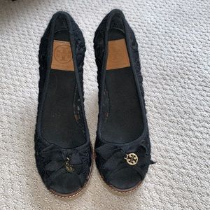 Black Tory Burch wedges